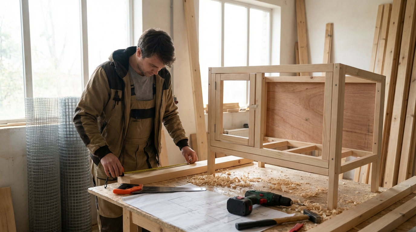 Comment fabriquer une cage à lapin en bois facilement