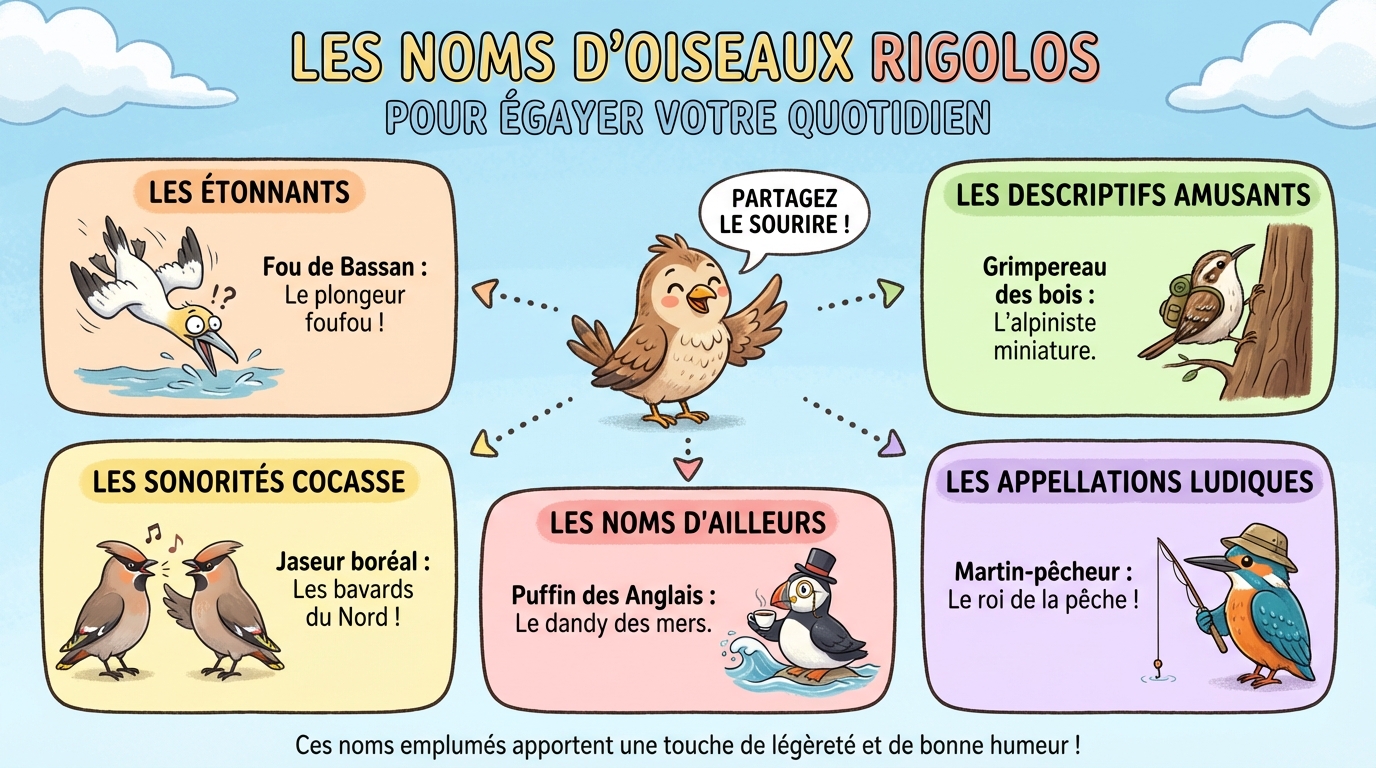 Top 50 des noms d'oiseaux rigolos