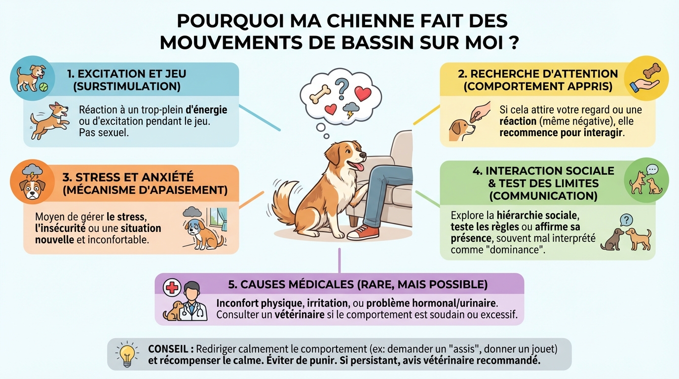 Que faire si ma chienne fait des mouvements de bassin sur moi ?