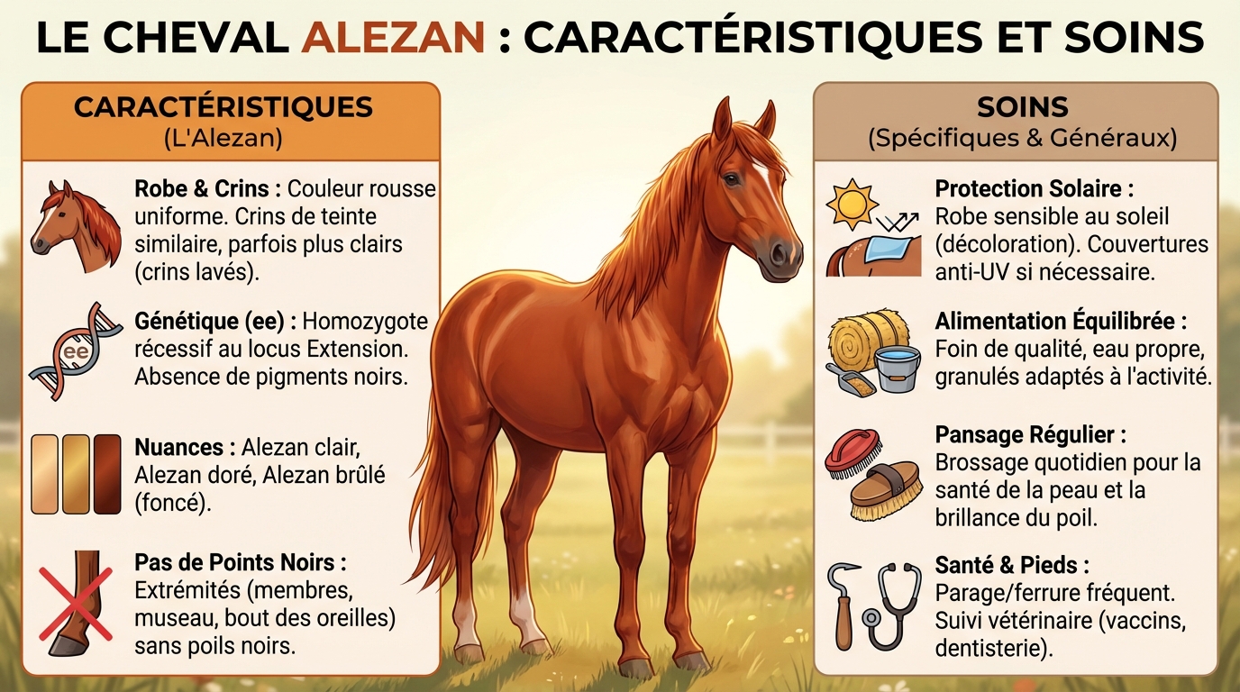 Caract&eacute;ristiques du cheval alezan