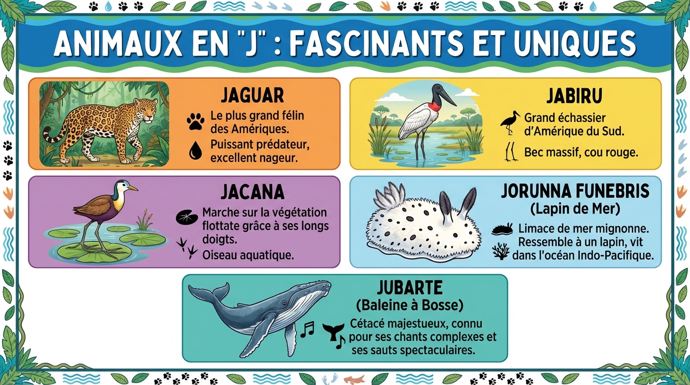 Liste des animaux commen&ccedil;ant par J