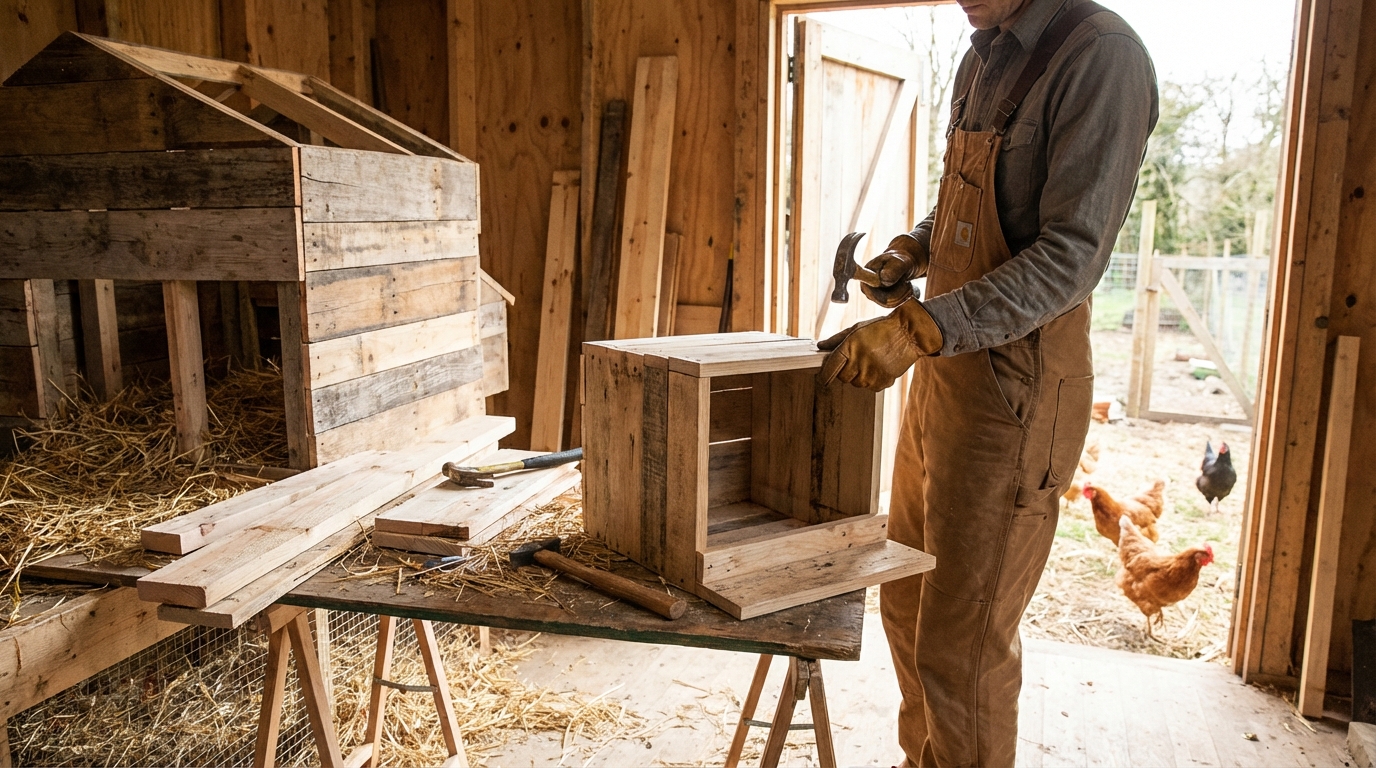 Construire un pondoir poulailler fait maison facilement