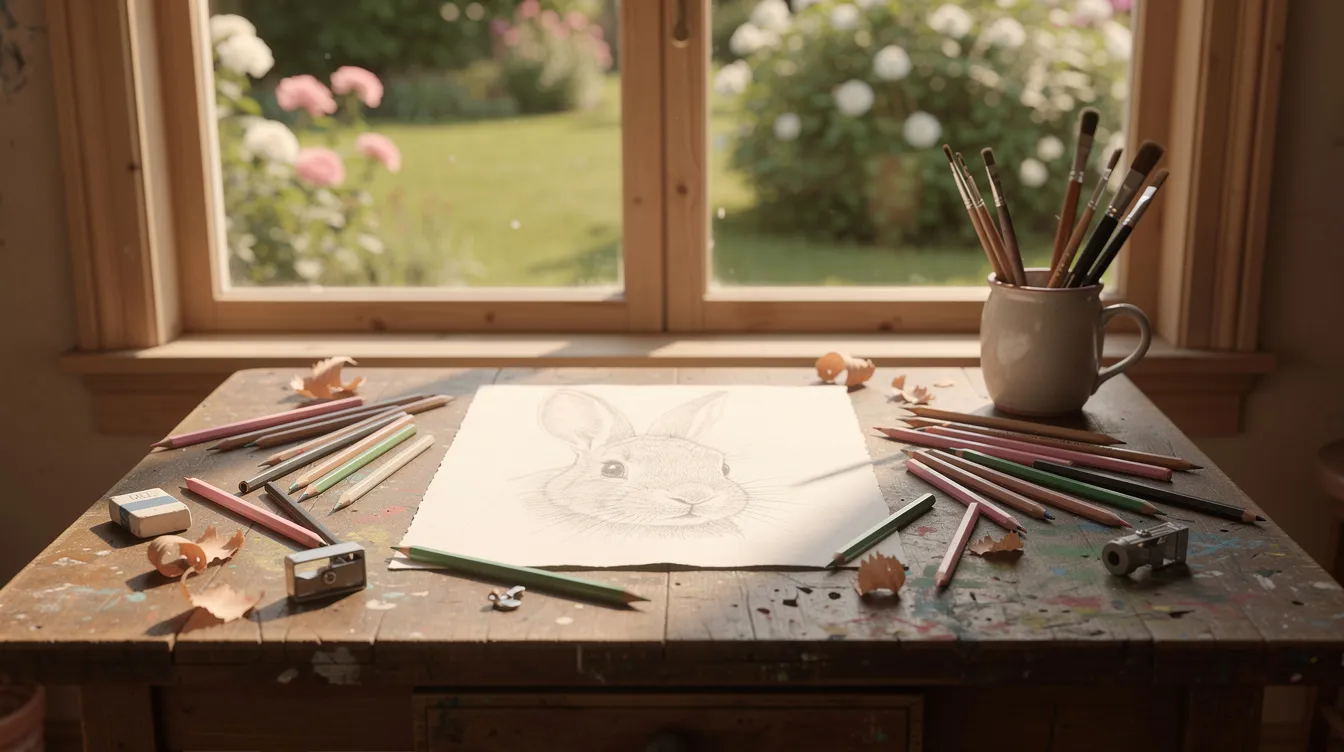 &Eacute;tapes pour dessiner une t&ecirc;te de lapin