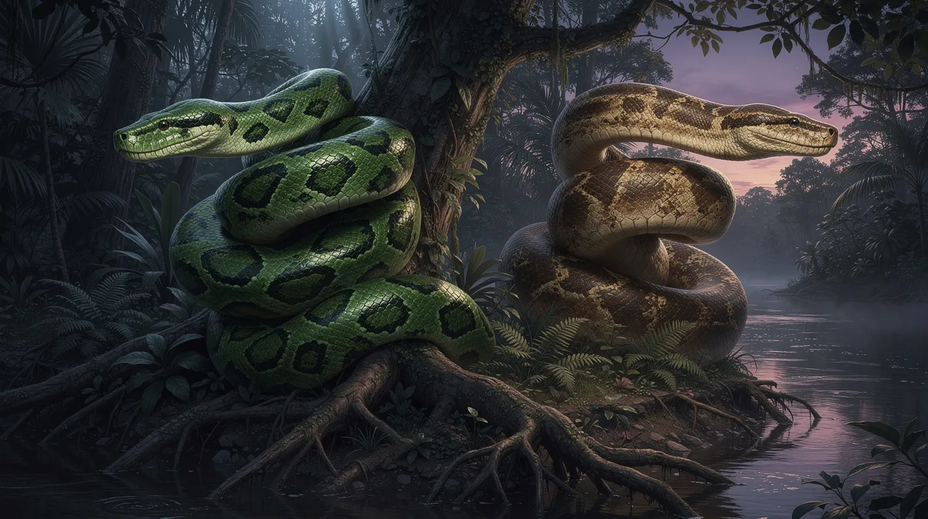 Comparaison entre l'anaconda et le titanoboa
