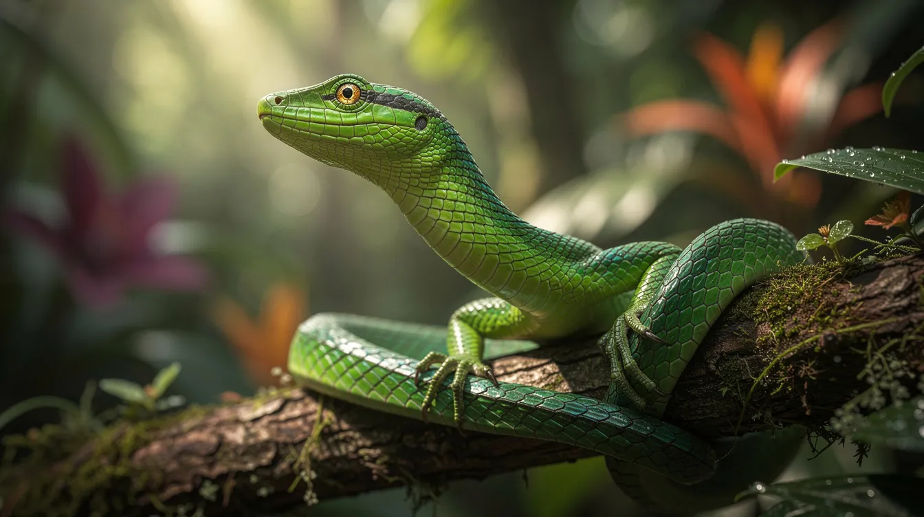Lézard vert vipère : caractéristiques et habitat fascinants